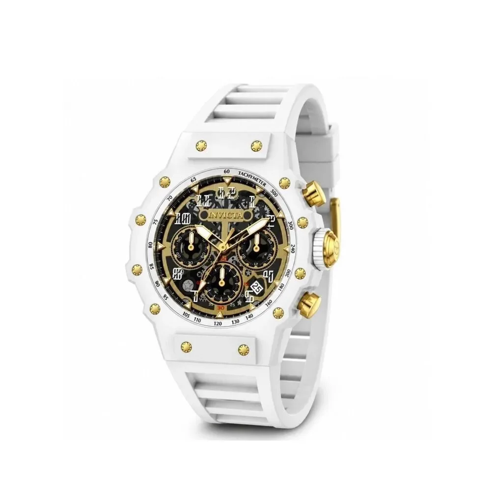 Invicta Racing Vaulthan Men's Watch - 44mm. White with gold accents (69660)